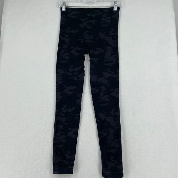 Spanx Seamless Leggings Size M Gray Camouflage High Rise Look At Me Now - Picture 2 of 10